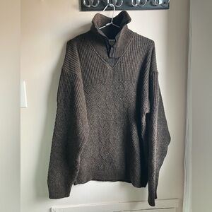 Boss Men's Dark Brown Zip Up Sweater